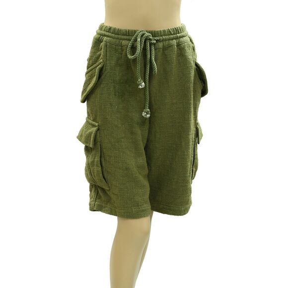 Free People Sea La Vie Cargo Shorts Mid Rise Pull-on Kint Green S NWD 285584
